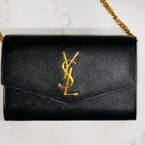 Yves Saint Laurent Black Leather Chain Bag